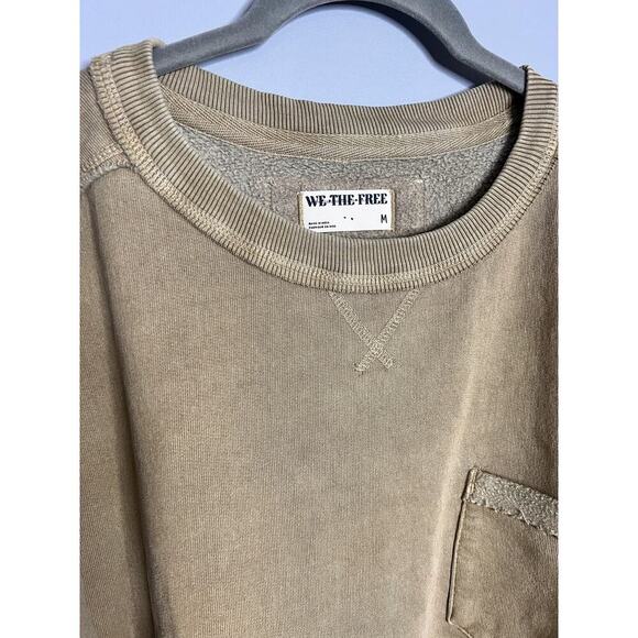 NEW Free People We The Free Wallace Pullover Crewneck Sweatshirt Safari Medium - Picture 5 of 6